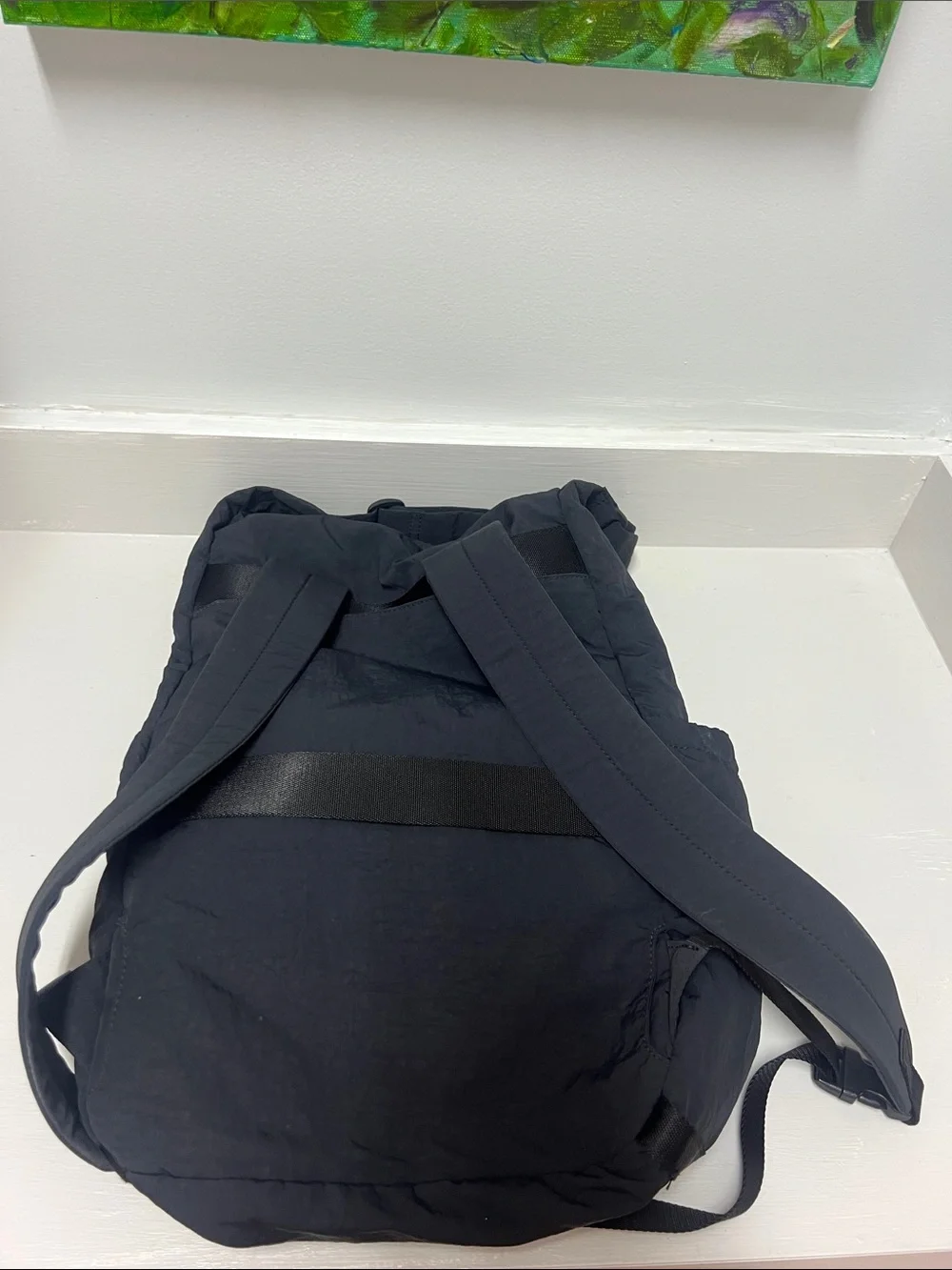 lululemon athletica black backpack with front zip pouch